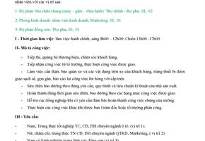 - THÔNG BÁO TUYỂN DỤNG NHÂN SỰ