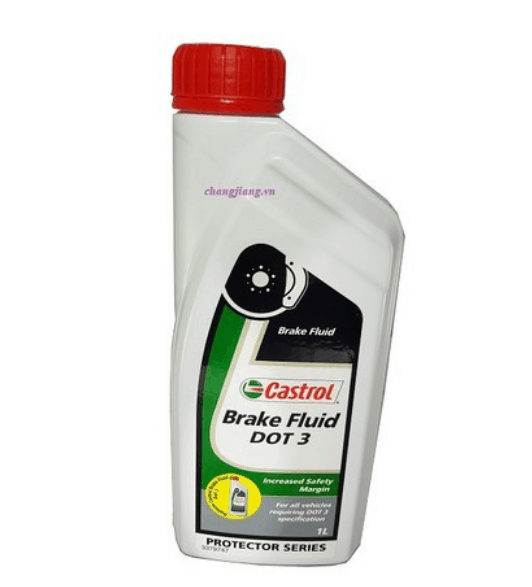"Dầu Thắng Castrol Brake Fluid DOT 3 1lít: Dùng cho các loại xe yêu cầu sử dụng dầu phanh theo tiêu chuẩn DOT 3.
Pha chế từ ê-te poly-alkylene glycol cùng với các phụ gia bôi trơn, ức chế ăn mòn.

Phù hợp với các hệ thống trợ lực ly hợp trên ô tô.
Chất lượng của dầu phanh giảm dần theo thời gian do hơi ẩm, cần phải thay dầu mỗi năm một lần.
Đặc điểm:
- Nâng cao độ an toàn.
- Bảo vệ an toàn hệ thống phanh.
Dung tích: 1 lít
Sản Xuất: Castrol"