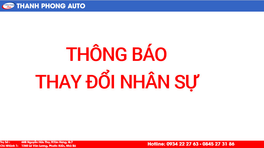 - THÔNG BÁO VỀ VIỆC THAY ĐỔI NHÂN SỰ