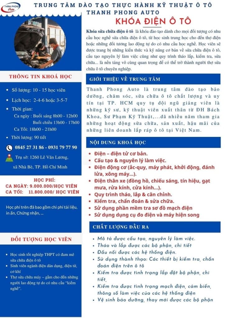 khóa học điện ô tô