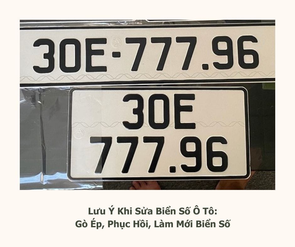 sửa biển số ô tô