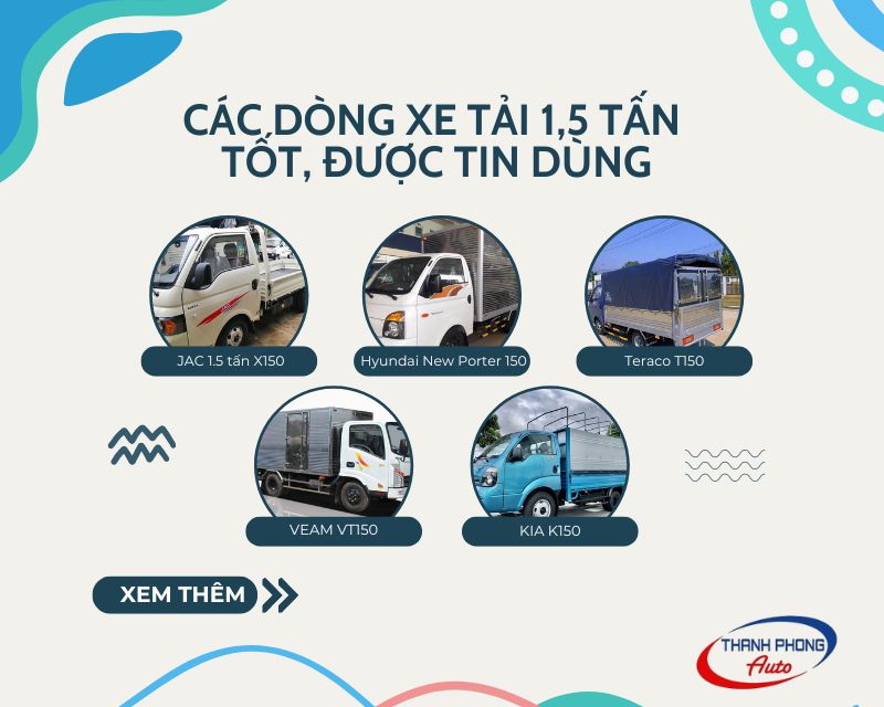 - Top 7+ Dòng Xe Tải 1.5 Tấn Tốt Nhất: Ưu Điểm & Bảng Giá