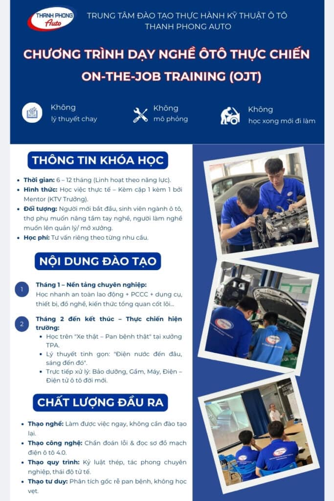 - On-The-Job Training (OJT): Chương Trình Đào Tạo Nghề Ô Tô Thực Chiến Tại Xưởng