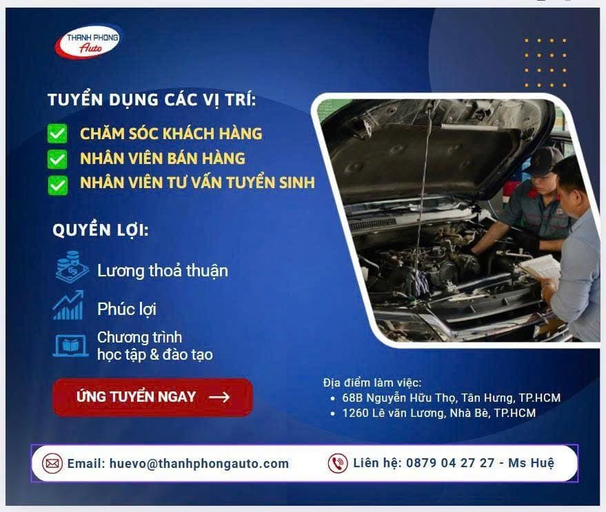- Tuyển dụng TP.HCM: Chăm sóc khách hàng, Nhân viên bán hàng & Tư vấn tuyển sinh