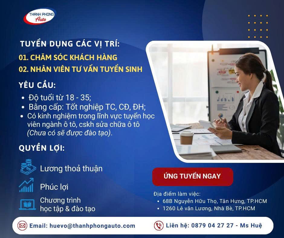 - Tuyển Nhân viên Chiêu sinh - Chăm Sóc Khách Hàng
